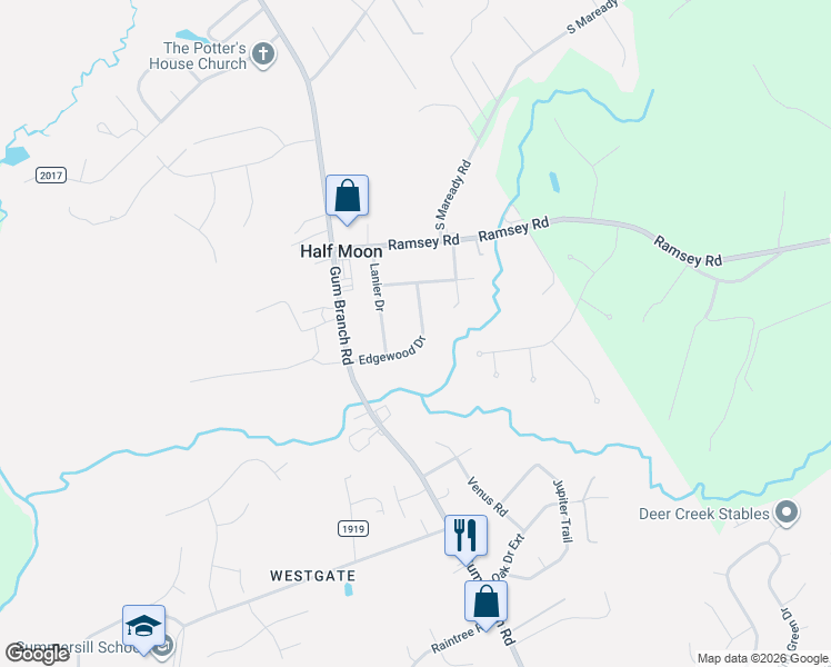 map of restaurants, bars, coffee shops, grocery stores, and more near 225 Edgewood Drive in Jacksonville