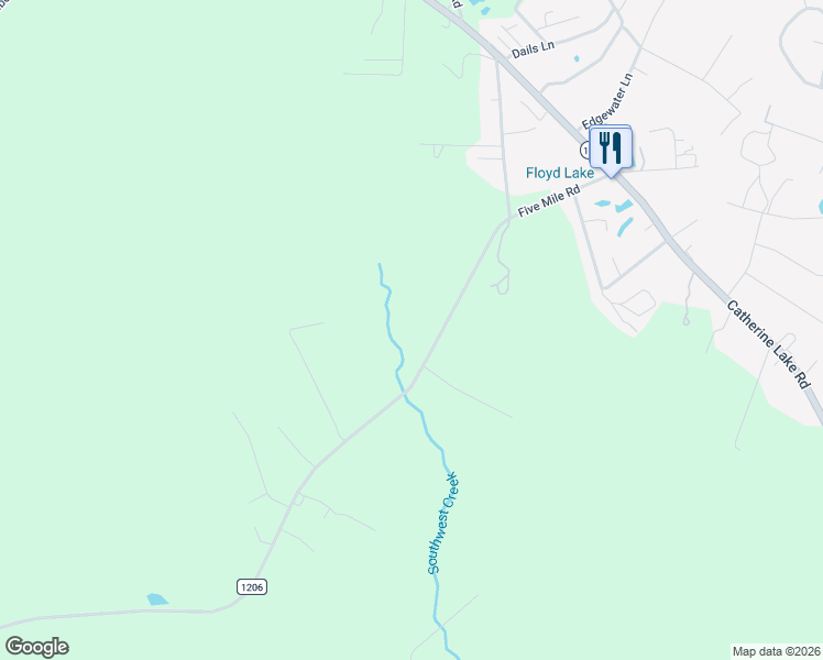 map of restaurants, bars, coffee shops, grocery stores, and more near 202 5 Mile Road in Richlands