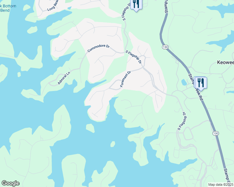 map of restaurants, bars, coffee shops, grocery stores, and more near 21 Foremast Drive in Salem