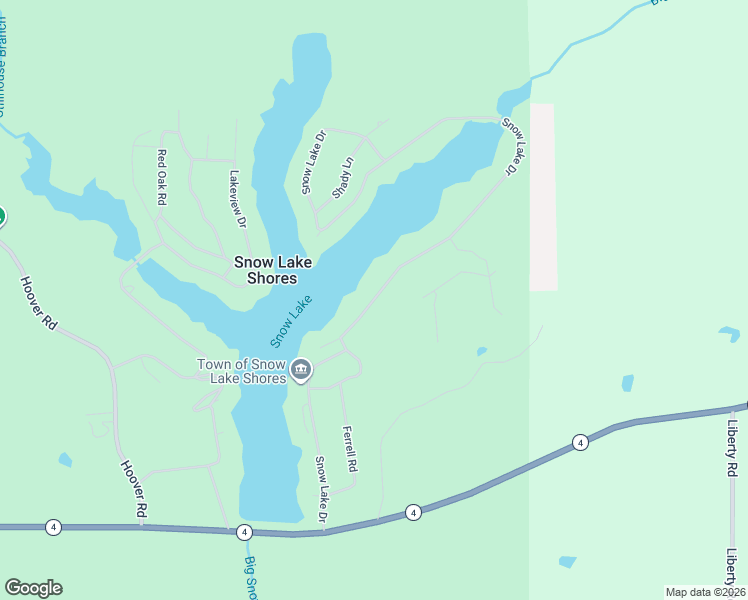 map of restaurants, bars, coffee shops, grocery stores, and more near Snow Lake Drive in Snow Lake Shores
