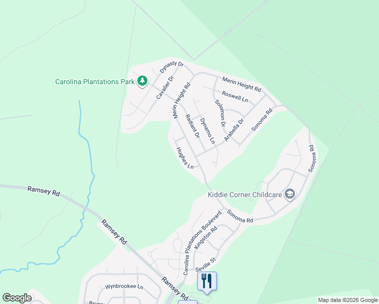 map of restaurants, bars, coffee shops, grocery stores, and more near 240 Merin Height Road in Jacksonville