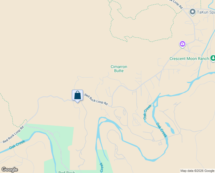 map of restaurants, bars, coffee shops, grocery stores, and more near 75 Cimarron Ridge Drive in Sedona