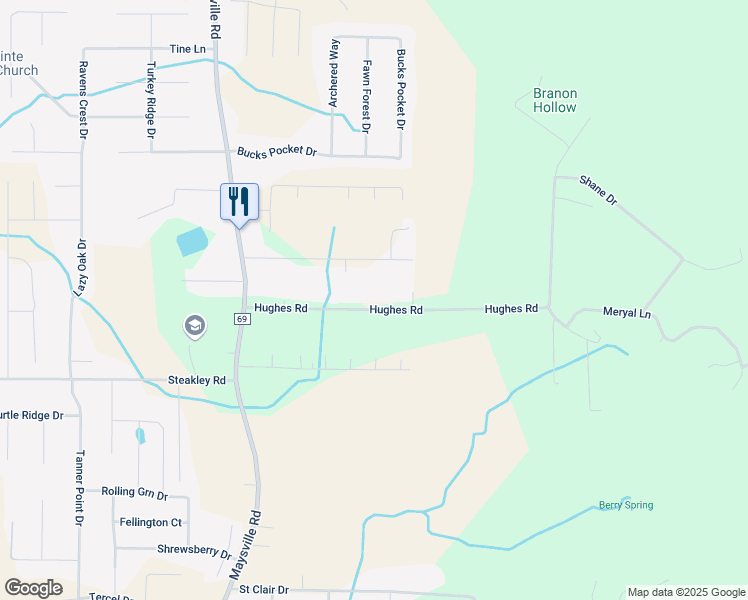 map of restaurants, bars, coffee shops, grocery stores, and more near 235 Hughes Road in New Market