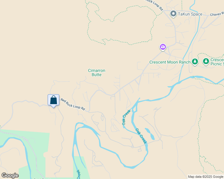 map of restaurants, bars, coffee shops, grocery stores, and more near 2765 Red Rock Loop Road in Sedona