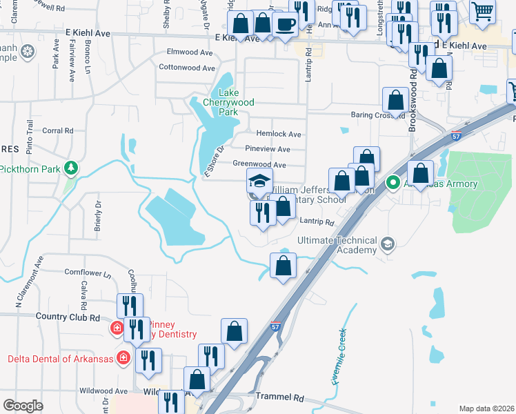 map of restaurants, bars, coffee shops, grocery stores, and more near 142 Hollywood Avenue in Sherwood