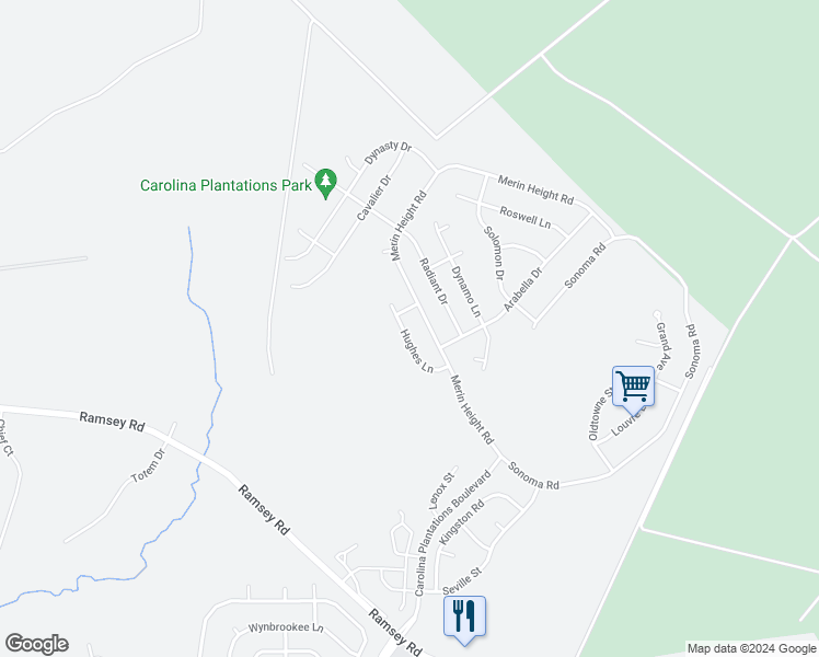 map of restaurants, bars, coffee shops, grocery stores, and more near 316 Hughes Lane in Jacksonville