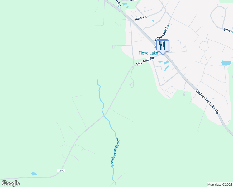 map of restaurants, bars, coffee shops, grocery stores, and more near 202 Five Mile Road in Richlands