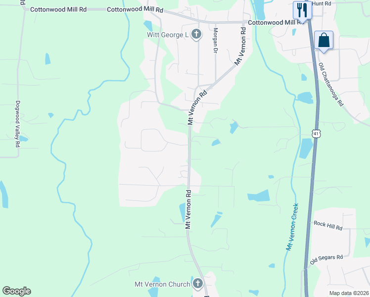 map of restaurants, bars, coffee shops, grocery stores, and more near 601 Pine Oaks Dr in Tunnel Hill