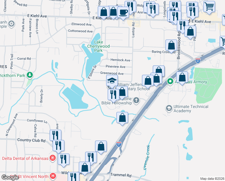 map of restaurants, bars, coffee shops, grocery stores, and more near 142 Hollywood Avenue in Sherwood