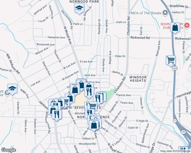 map of restaurants, bars, coffee shops, grocery stores, and more near 138 Holt Avenue in Florence