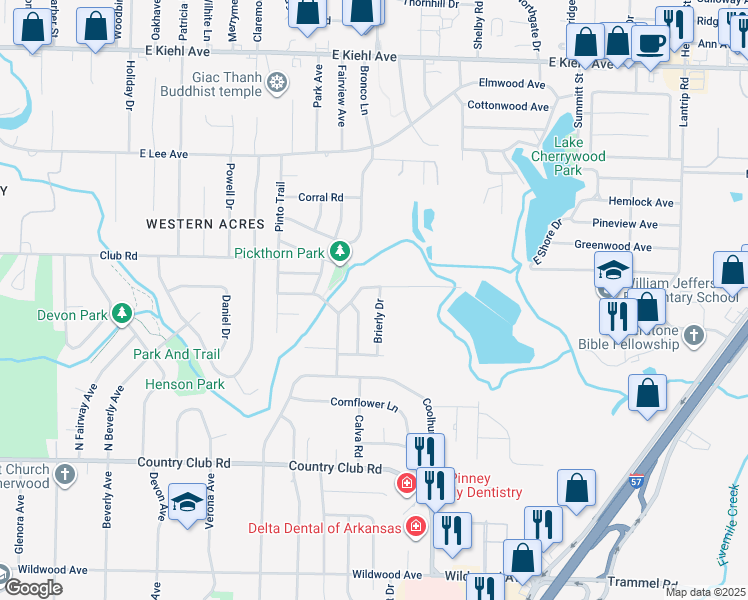 map of restaurants, bars, coffee shops, grocery stores, and more near 631 Brierly Drive in Sherwood