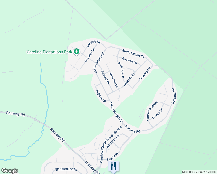 map of restaurants, bars, coffee shops, grocery stores, and more near 707 Radiant Drive in Jacksonville