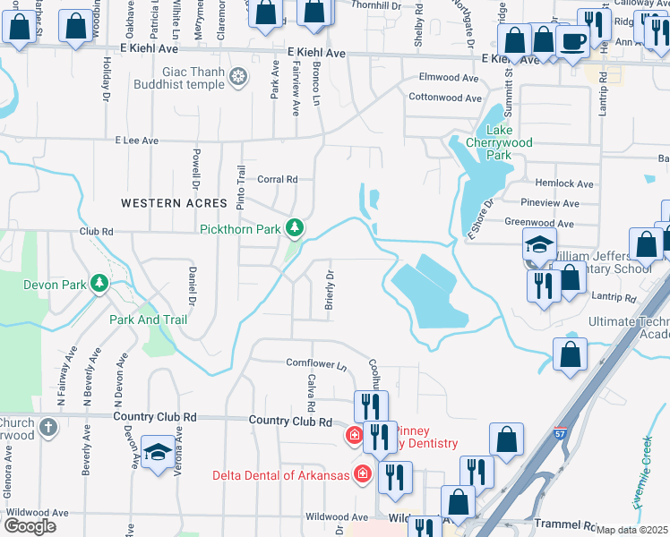 map of restaurants, bars, coffee shops, grocery stores, and more near 631 Brierly Drive in Sherwood