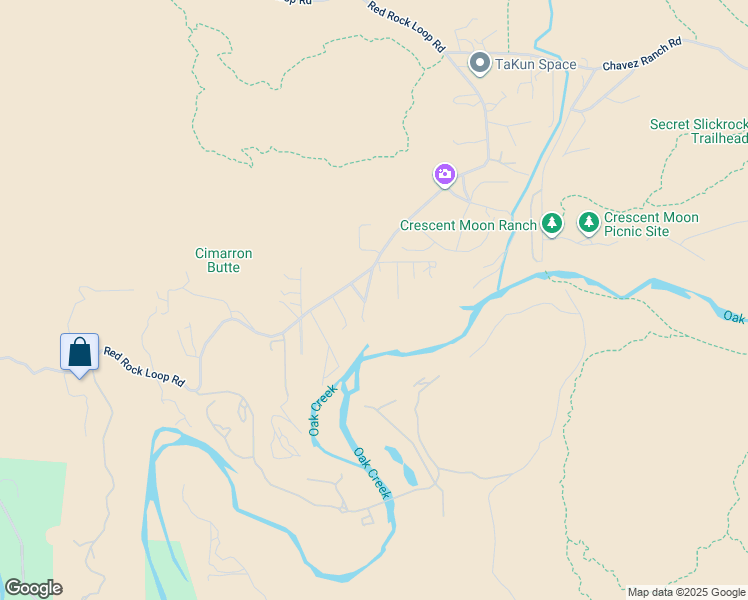 map of restaurants, bars, coffee shops, grocery stores, and more near 100 Miretta Lane in Sedona