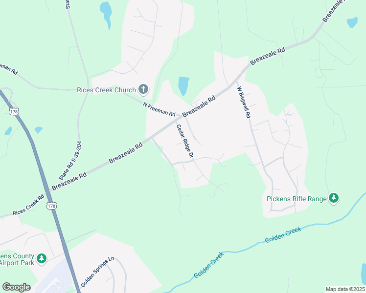 map of restaurants, bars, coffee shops, grocery stores, and more near 208 Cedar Ridge Drive in Liberty
