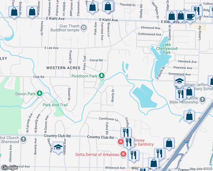 map of restaurants, bars, coffee shops, grocery stores, and more near 631 Brierly Drive in Sherwood