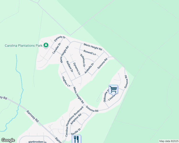 map of restaurants, bars, coffee shops, grocery stores, and more near 802 Solomon Drive in Jacksonville