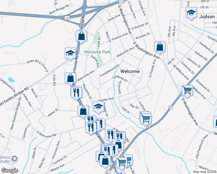 map of restaurants, bars, coffee shops, grocery stores, and more near 10 Mc Lendon Drive in Greenville