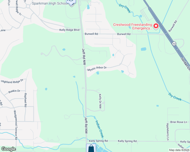 map of restaurants, bars, coffee shops, grocery stores, and more near 106 Mystic Arbor Drive in Harvest