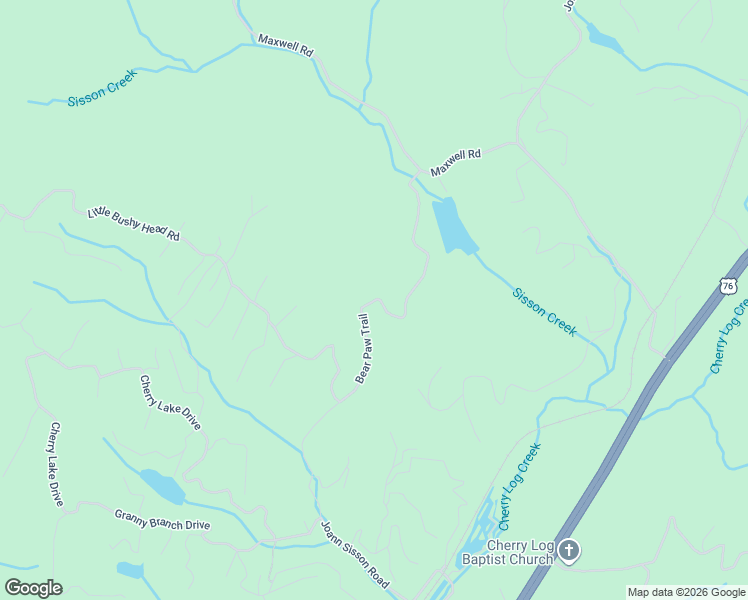 map of restaurants, bars, coffee shops, grocery stores, and more near Bear Paw Trail in Blue Ridge