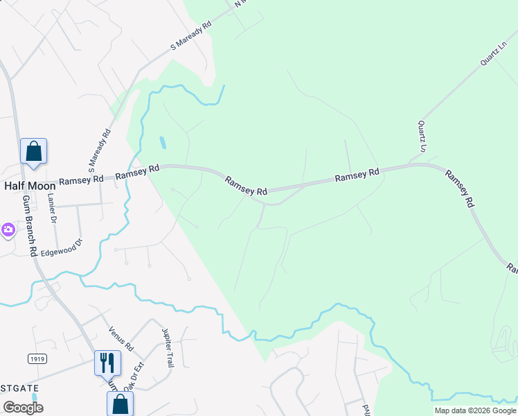 map of restaurants, bars, coffee shops, grocery stores, and more near 1254-1272 Ramsey Road in Jacksonville