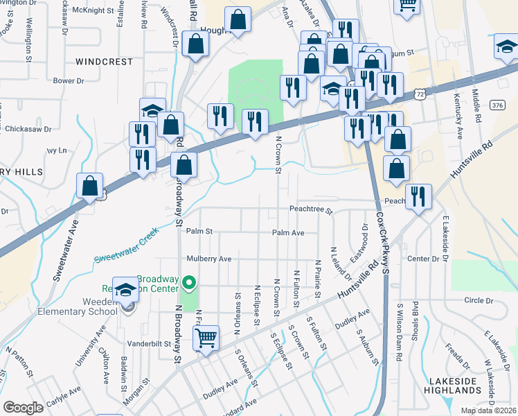 map of restaurants, bars, coffee shops, grocery stores, and more near 601 North Eclipse Street in Florence