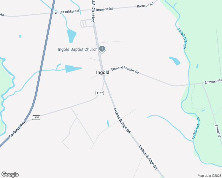 map of restaurants, bars, coffee shops, grocery stores, and more near 175 Lisbon Bridge Road in Garland