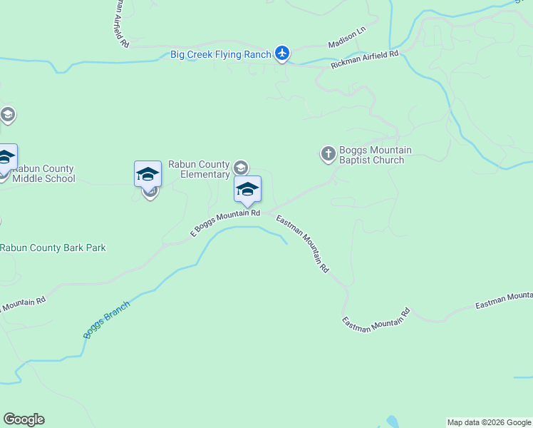 map of restaurants, bars, coffee shops, grocery stores, and more near Boggs Mount Road in Tiger