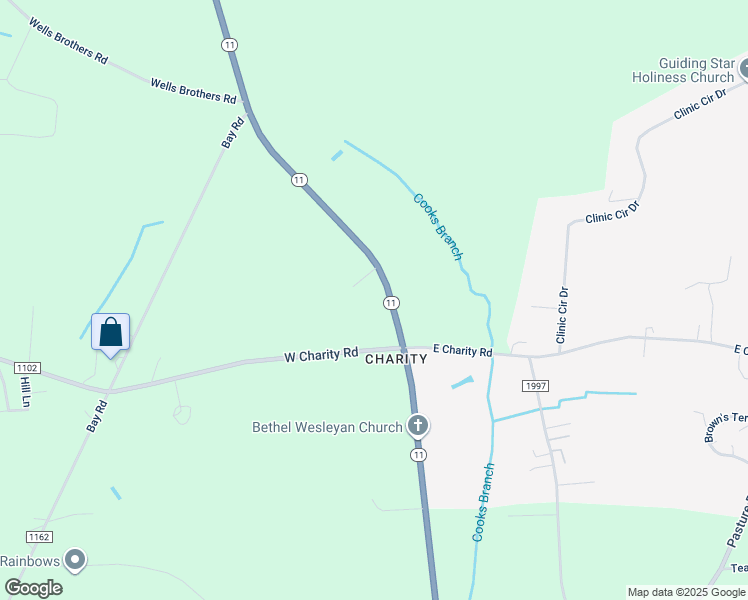 map of restaurants, bars, coffee shops, grocery stores, and more near 2546 North Carolina 11 in Rose Hill