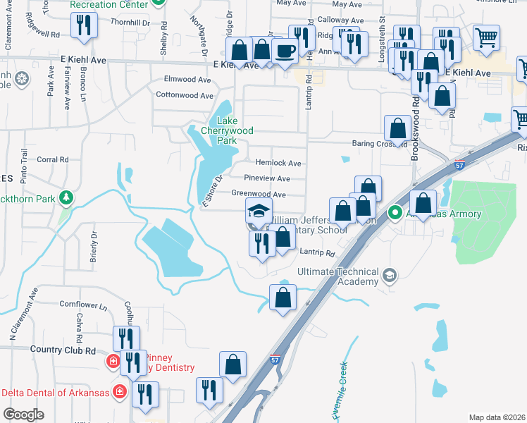 map of restaurants, bars, coffee shops, grocery stores, and more near 127 Hollywood Avenue in Sherwood