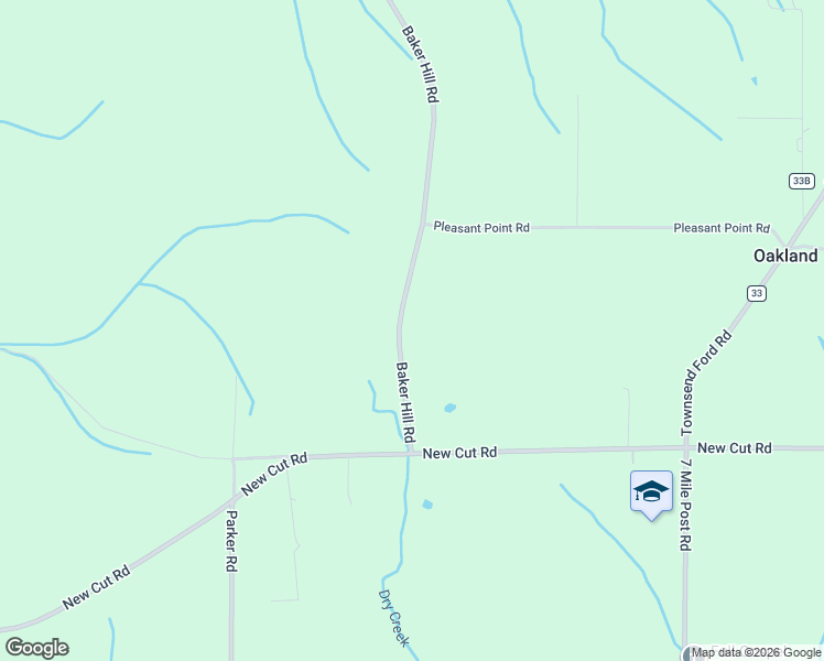 map of restaurants, bars, coffee shops, grocery stores, and more near 18276 Baker Hill Road in Athens