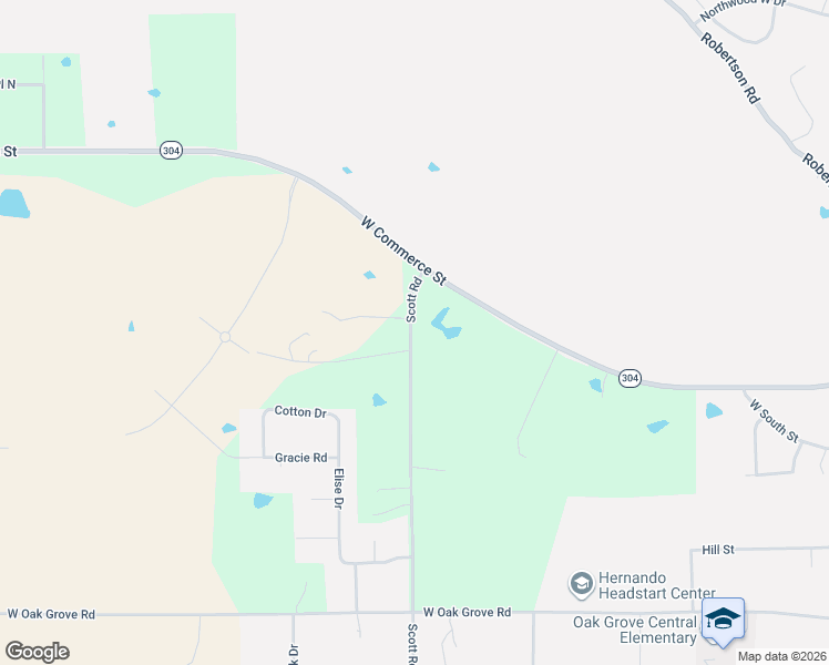 map of restaurants, bars, coffee shops, grocery stores, and more near 2397 Scott Road in Hernando