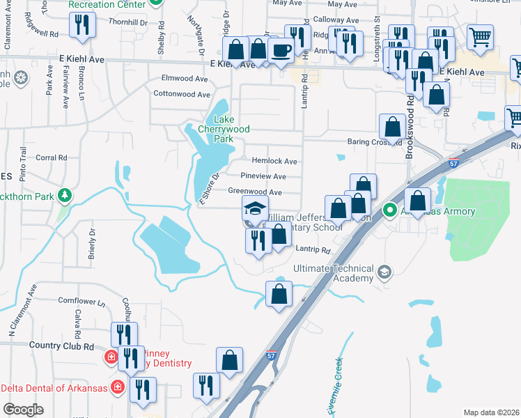 map of restaurants, bars, coffee shops, grocery stores, and more near 142 Hollywood Avenue in Sherwood