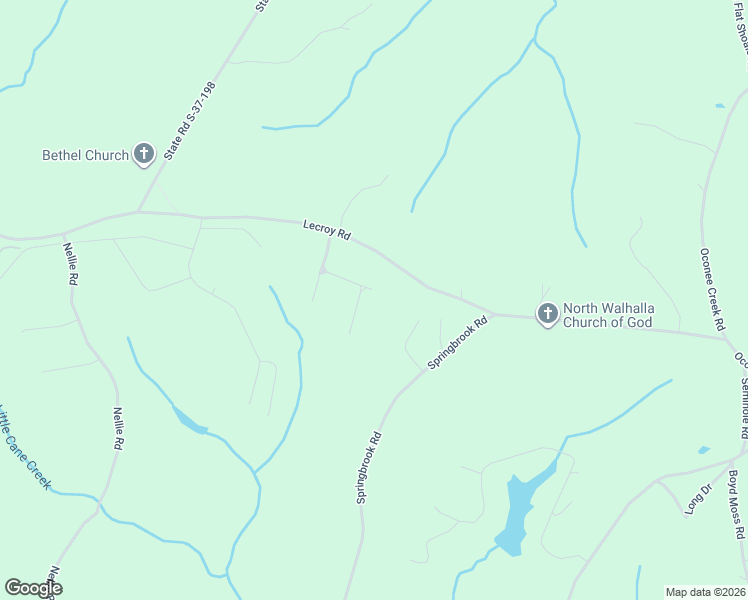 map of restaurants, bars, coffee shops, grocery stores, and more near 2008 Aberdeen Lane in Walhalla