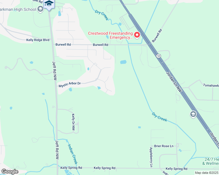 map of restaurants, bars, coffee shops, grocery stores, and more near 111 Wooded Brook Drive in Harvest