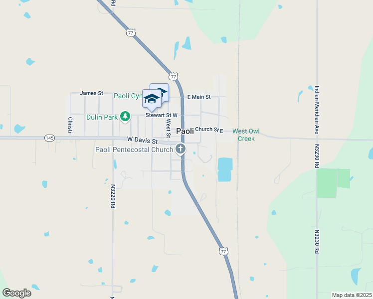 map of restaurants, bars, coffee shops, grocery stores, and more near 101-109 East Davis Street in Paoli