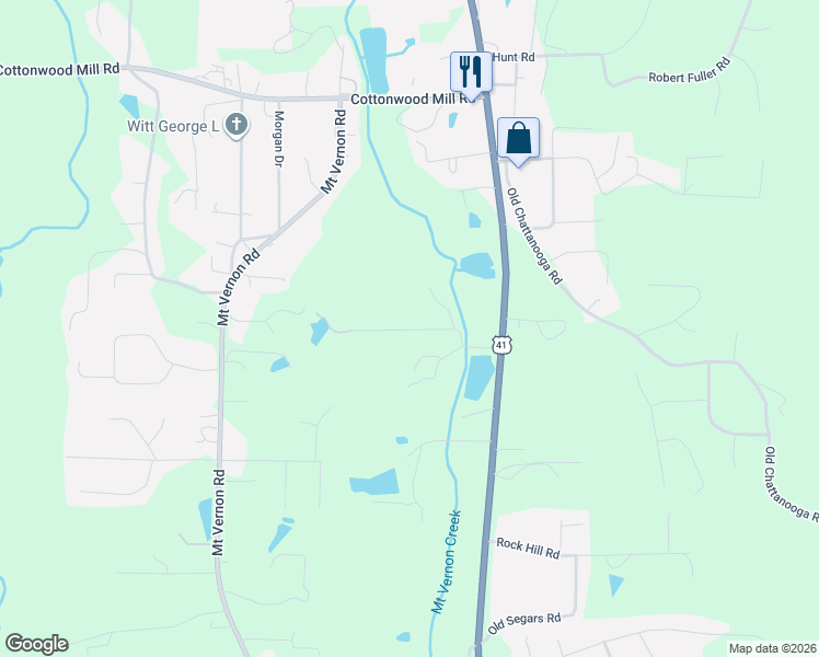 map of restaurants, bars, coffee shops, grocery stores, and more near 172 Pinebrook Drive in Rocky Face