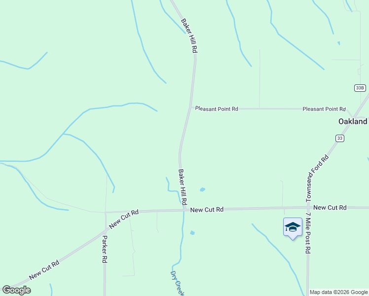 map of restaurants, bars, coffee shops, grocery stores, and more near 18276 Baker Hill Road in Athens