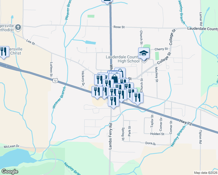 map of restaurants, bars, coffee shops, grocery stores, and more near in Rogersville