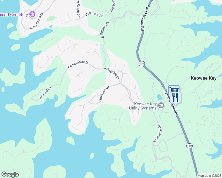 map of restaurants, bars, coffee shops, grocery stores, and more near 7 Foremast Dr in Salem