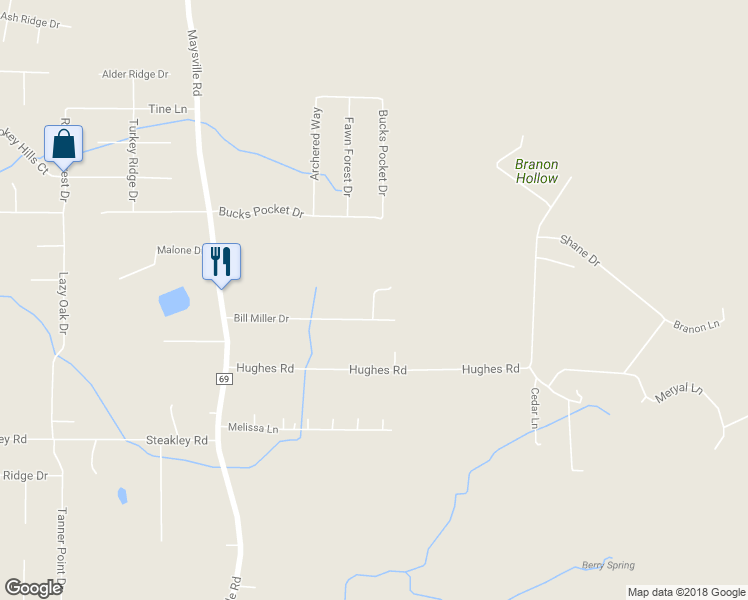 map of restaurants, bars, coffee shops, grocery stores, and more near 199 Luke Lane in New Market