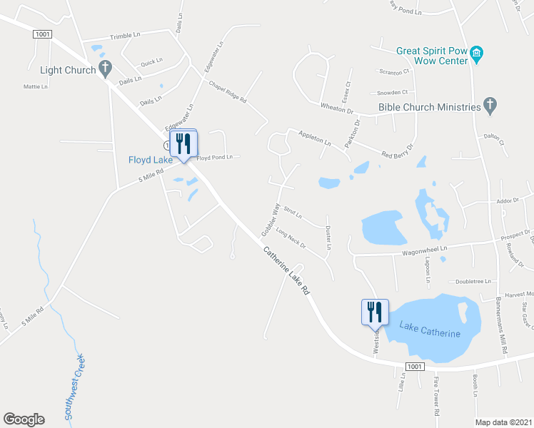map of restaurants, bars, coffee shops, grocery stores, and more near 111 Gobbler Way in Richlands
