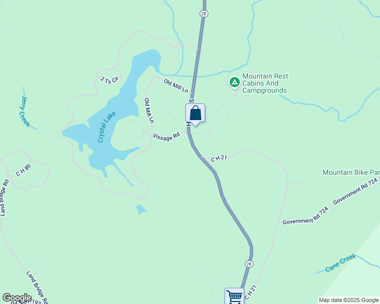 map of restaurants, bars, coffee shops, grocery stores, and more near 423 Galax Way in Mountain Rest