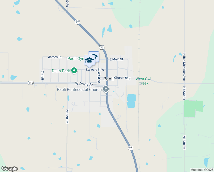 map of restaurants, bars, coffee shops, grocery stores, and more near 101 East Davis Street in Paoli