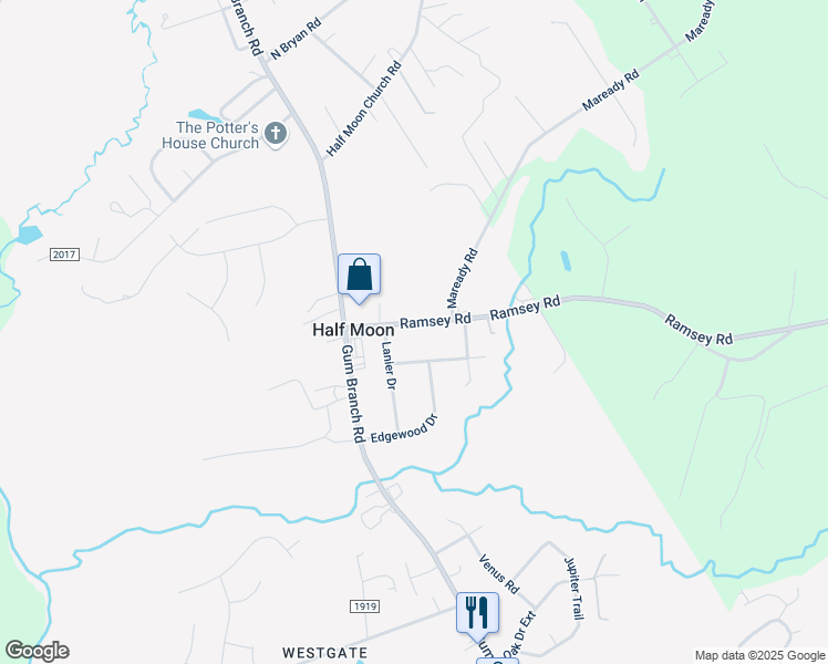 map of restaurants, bars, coffee shops, grocery stores, and more near 1415 Ramsey Road in Jacksonville