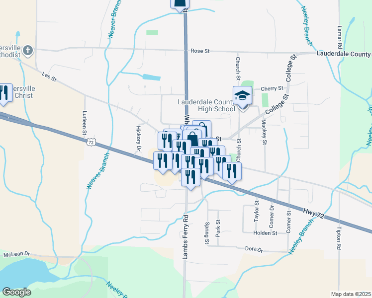 map of restaurants, bars, coffee shops, grocery stores, and more near in Rogersville