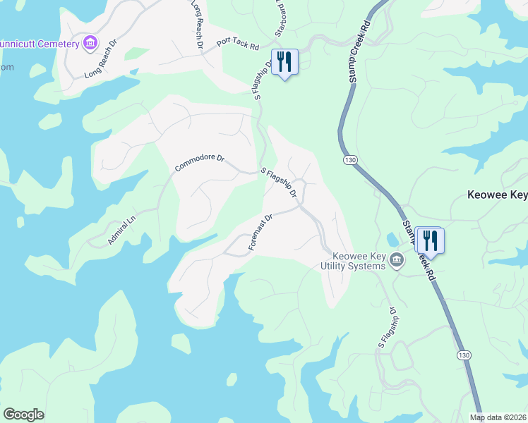 map of restaurants, bars, coffee shops, grocery stores, and more near 12 Foremast Drive in Salem