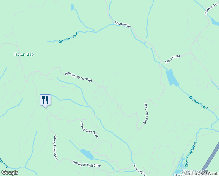 map of restaurants, bars, coffee shops, grocery stores, and more near 63 Posey Road in Blue Ridge