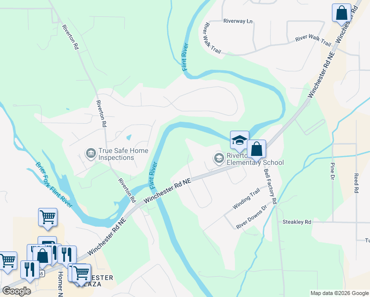 map of restaurants, bars, coffee shops, grocery stores, and more near 150 Finlen Road in Huntsville