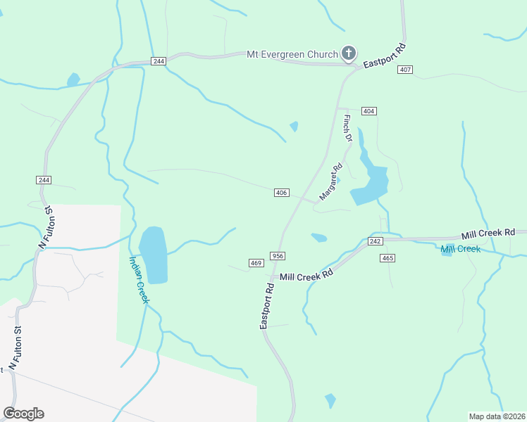 map of restaurants, bars, coffee shops, grocery stores, and more near County Road 956 in Iuka